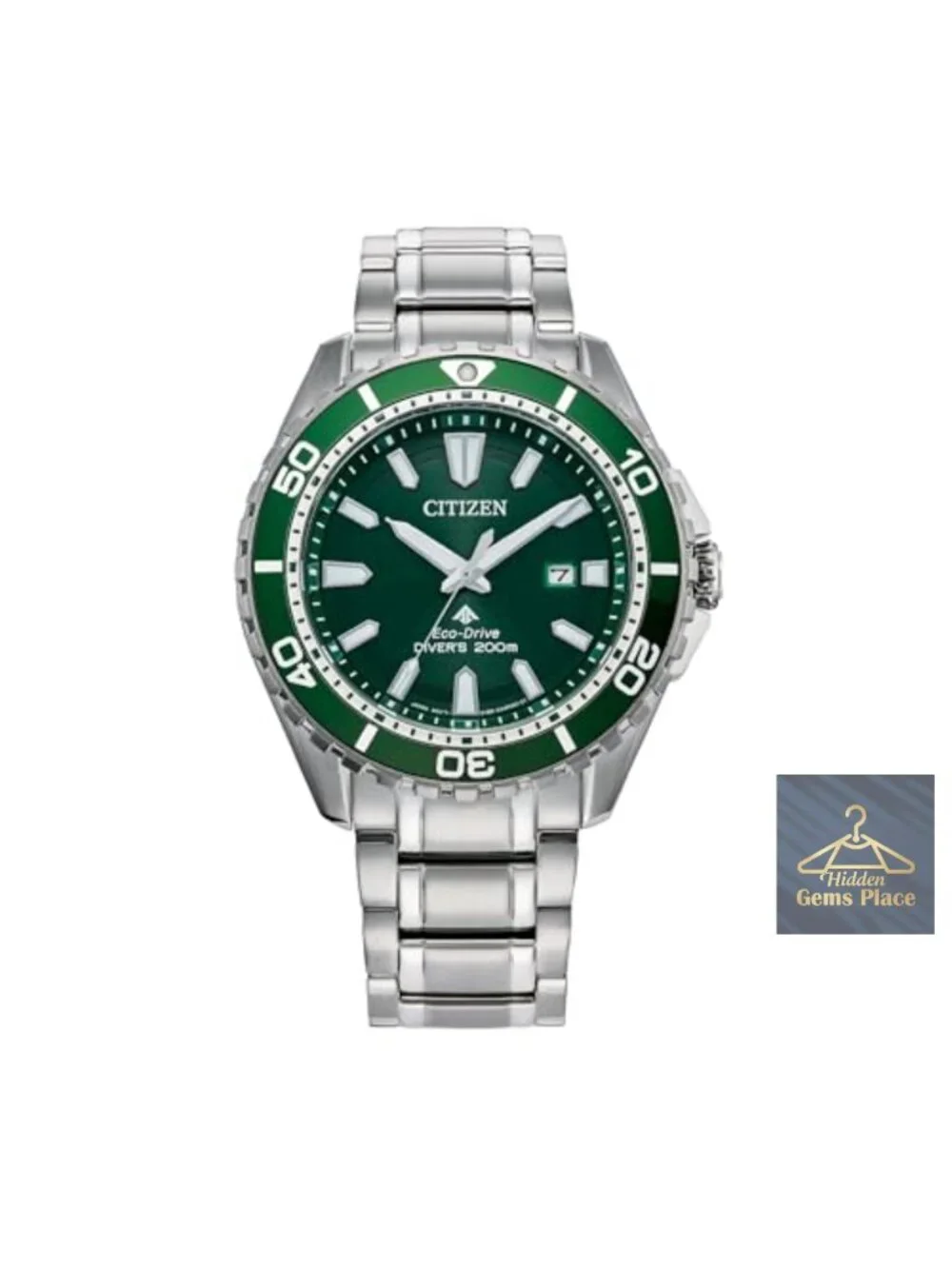 Men's Eco-Drive Stainless Steel Dive Watch, 200M, ISO Compliant, Luminous